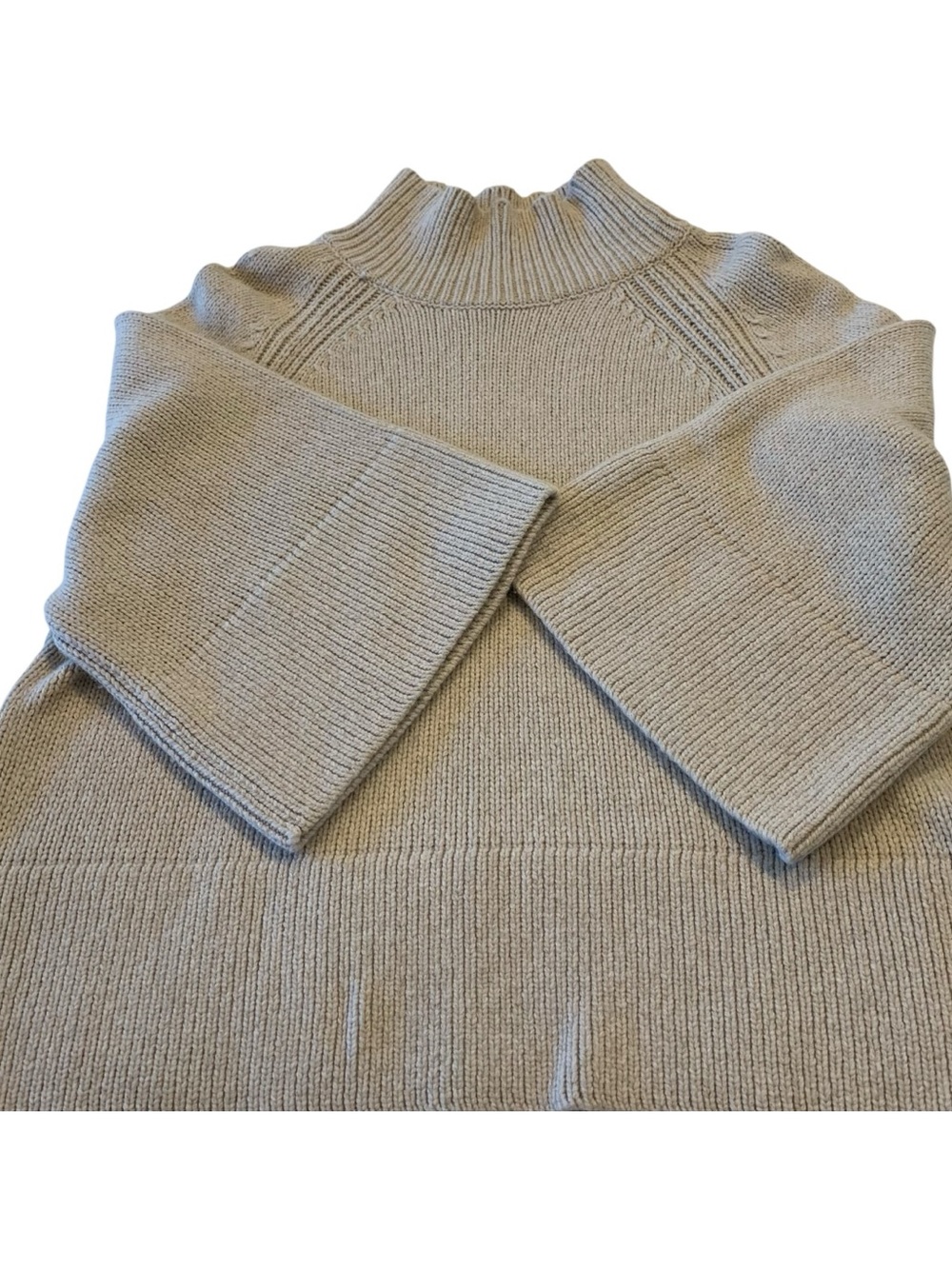 Banana Republic Cream Crewneck Rib-Knit Sweater